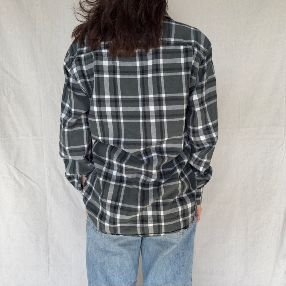 Wrangler Green and Grey Plaid Shirt - Picture 4 of 6